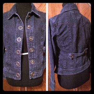 💙Dark denim snap jacket🎀