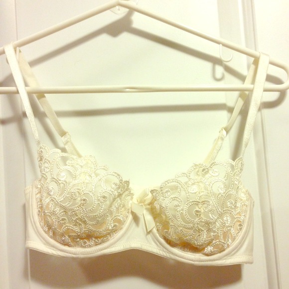 Off White See Through Lingerie Bra