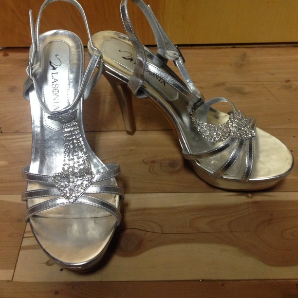 Silver dress shoes