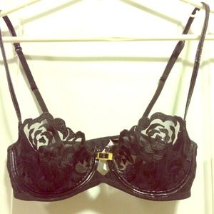Black Lace See Through Lingerie Bra