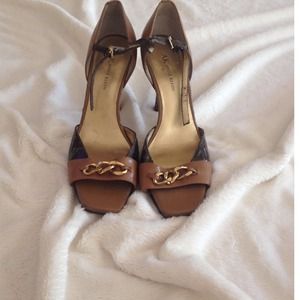 Anne Klein Leather Brown Heels