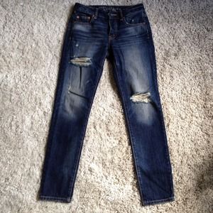 Boyfriend destroyed american eagle skinny jeans