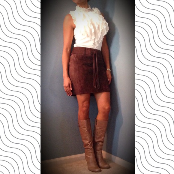 INC International Concepts Dresses & Skirts - ❗️FINAL PRICE❗️Leather Mini Skirt w/Fringed Belt 2
