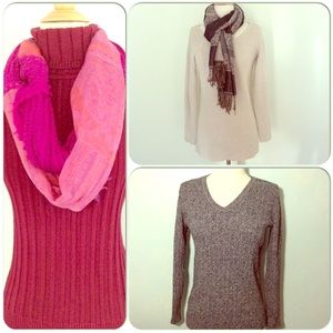 BUNDLED: 3 Sweaters and Scarf