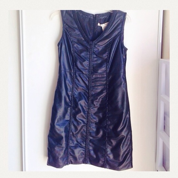 Cute soft leather bodycon dress