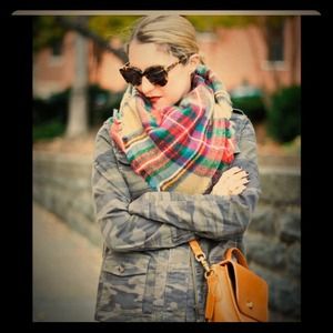 Zara tartan scarf Bloggers fav