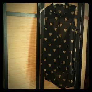 Forever21 chiffon cheetah top