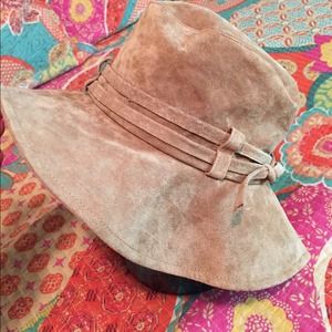 Tan suede floppy hat