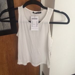 White cropped tank from brandy melville