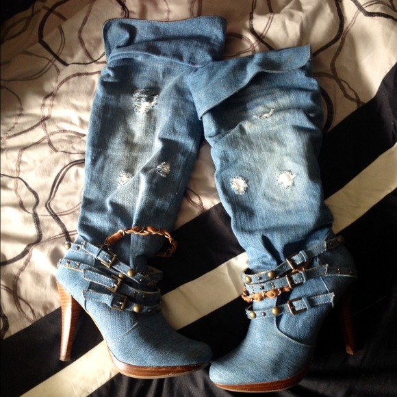 ON HOLD Bakers Denim knee high boots