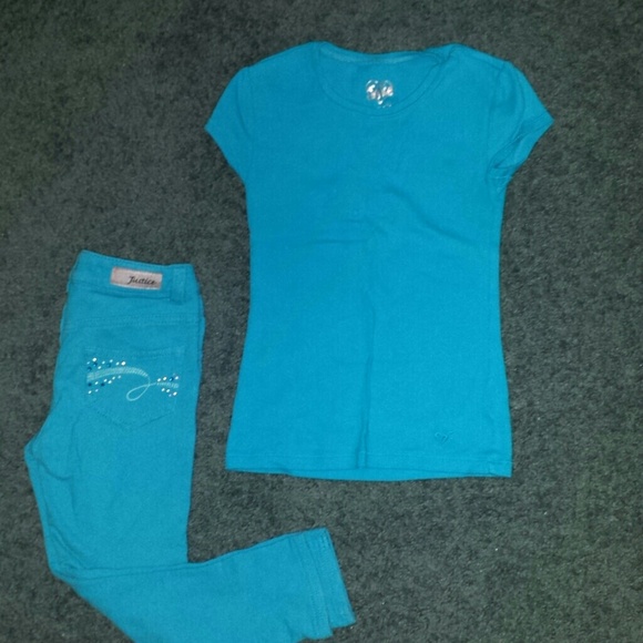 Kids - JUSTICE Blue Cotton Top & Jeans