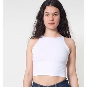 American apparel cotton spandex sleeveless croptop