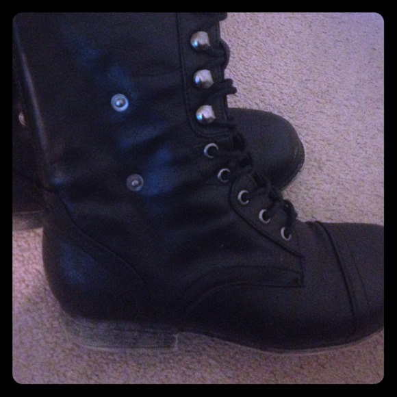 Black combat boots