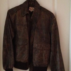 Classic leather bomber jacket