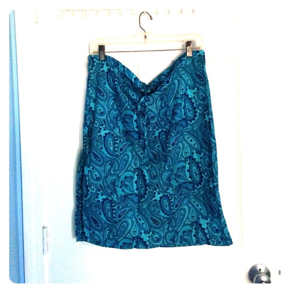 Blue patterned skirt