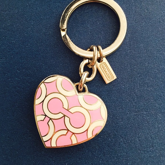 Coach heart locket key fob - AUTHENTIC