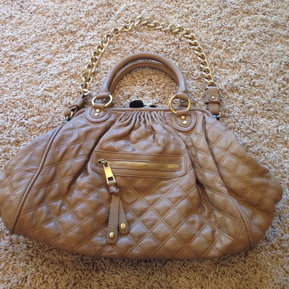 Marc Jacobs inspired tan and gold purse