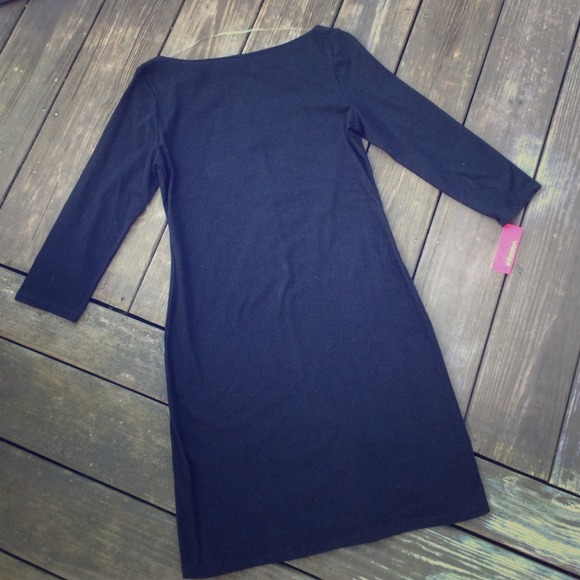 Body-hugging black dress