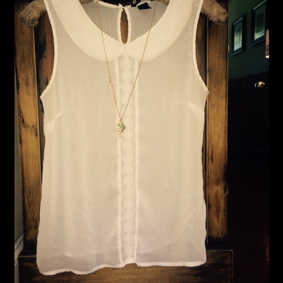 H&M Sheer Cream Blouse