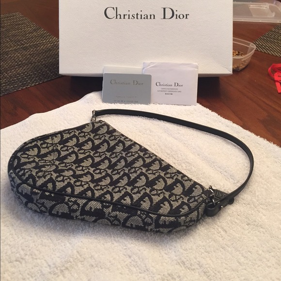 Authentic Black monogrammed Christian Dior bag
