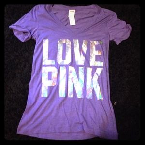 Purple Victoria Secret, Pink v neck shirt