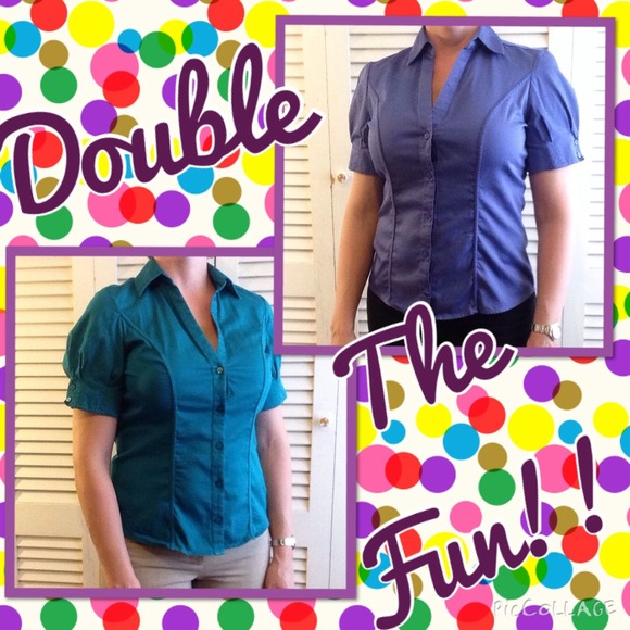 2⃣Set of TWO fitted blouses from The Limited2⃣