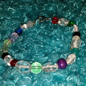 Handmade, unique glass bead bracelet