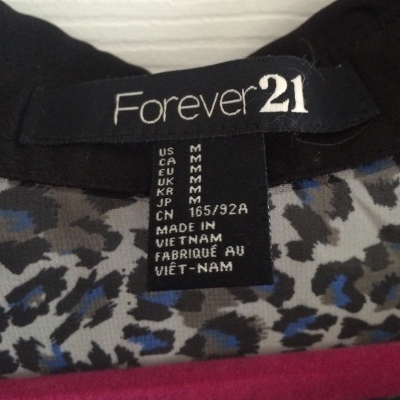 Forever21 Animal Print Shoulder-Cut Blouse - Picture 2 of 3