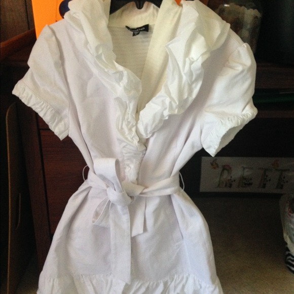 Bebe ruffled trench 50% off boho!