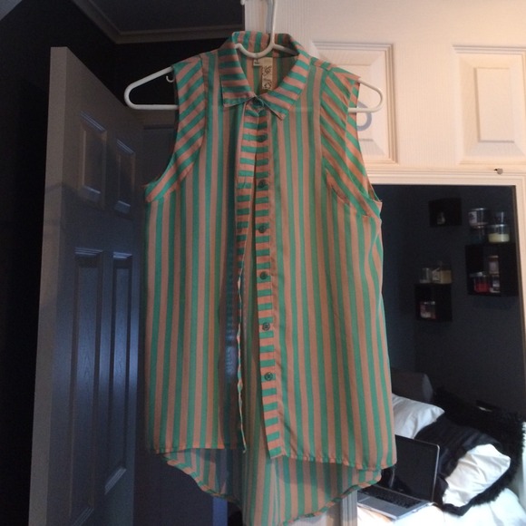 Striped Chiffon Tank