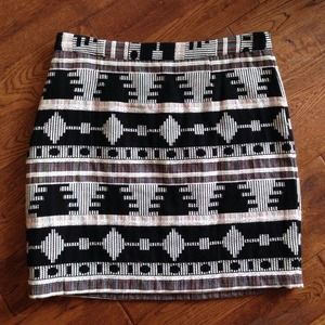 Tribal Print Mini Skirt