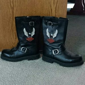 Kids Harley Davidson biker boots.