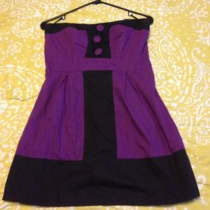 Purple and black mini dress