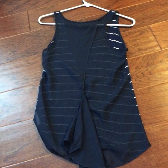 Super cute navy & white striped tank top! - Picture 2 of 2