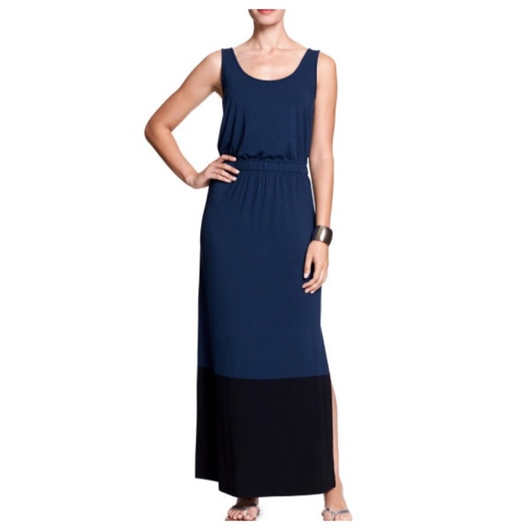 banana republic navy maxi dress Banana Republic Stretch-Crepe Maxi Dress - Tapestry Navy Blue