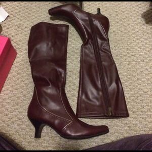 Burgundy boots