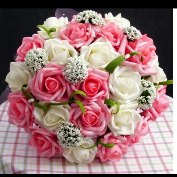 Handmade Pink and cream wedding bouquet
