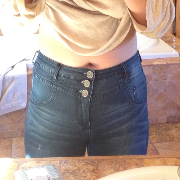 High wasted dark wash jeans - Picture 2 of 4