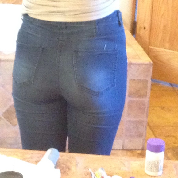 High wasted dark wash jeans - Picture 3 of 4