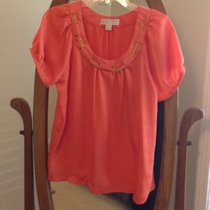 Short sleeve Michael Kors coral blouse