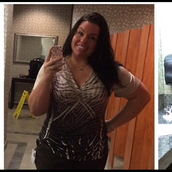 Lane Bryant tan/plum top, size 14-16