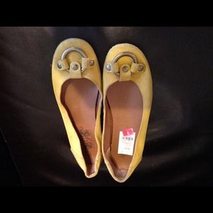 Genuine Suede Mustard Yellow Flats