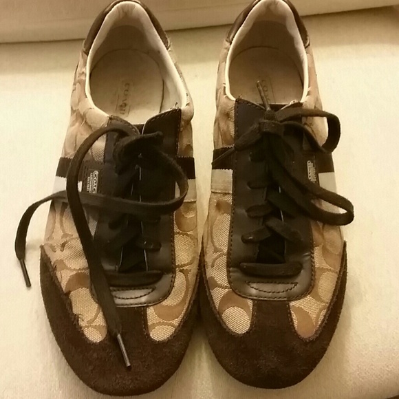 Brown Coach Sneakers .