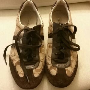 Brown Coach Sneakers .
