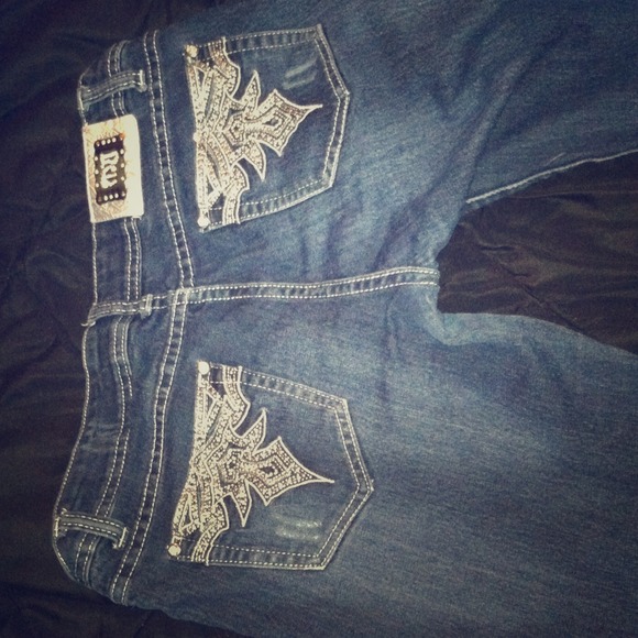 Dark-medium wash skinny jeans