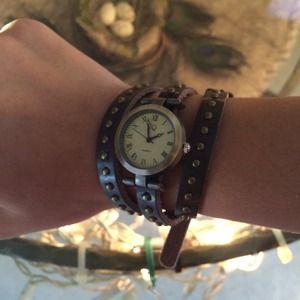 Leather brown watch