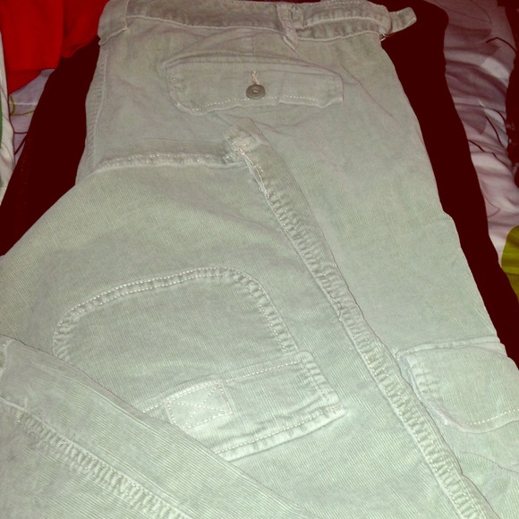 Green corduroy pants