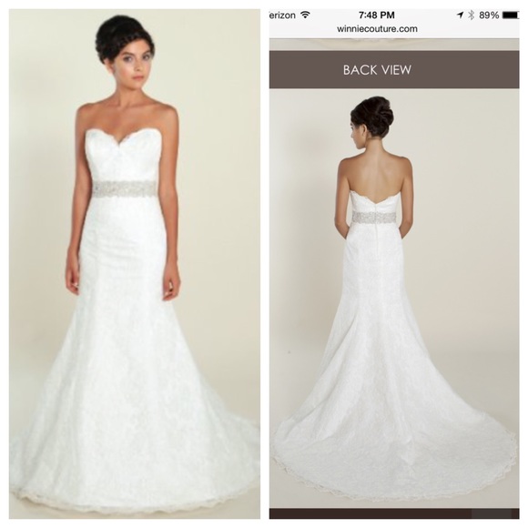 GORGEOUS Winnie Couture gown w Swarovski belt. - Picture 4 of 4