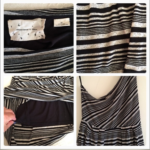 UO ONE SHOULDER STRIPPED BLACK AND GREY DRESS - Picture 3 of 4