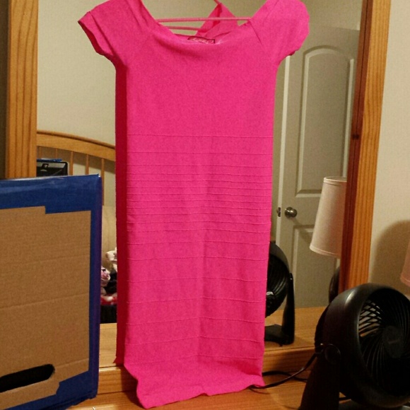 neon pink dress